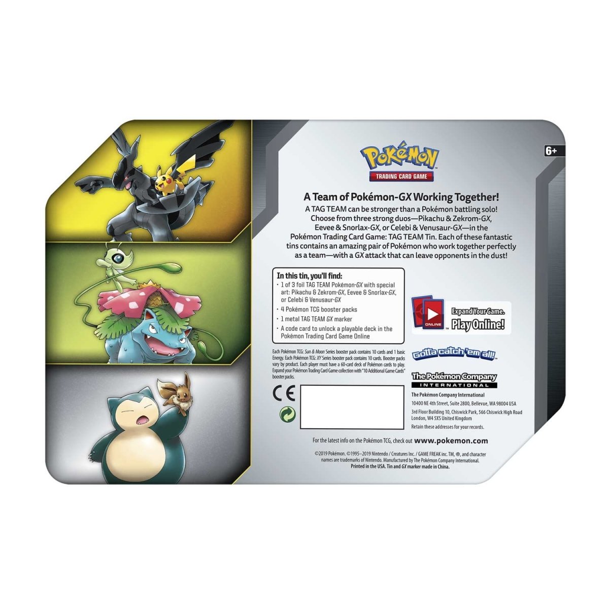 Pokemon Snorlax & Eevee GX Tag Team Tin