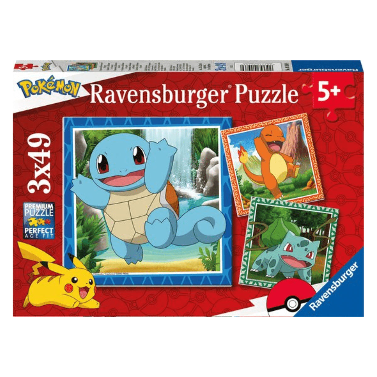 Ravensburger – Pokémon Puzzle Charmander Bulbasaur en Squirtle
